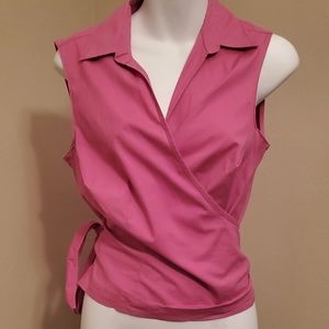 Sleeveless wrap top